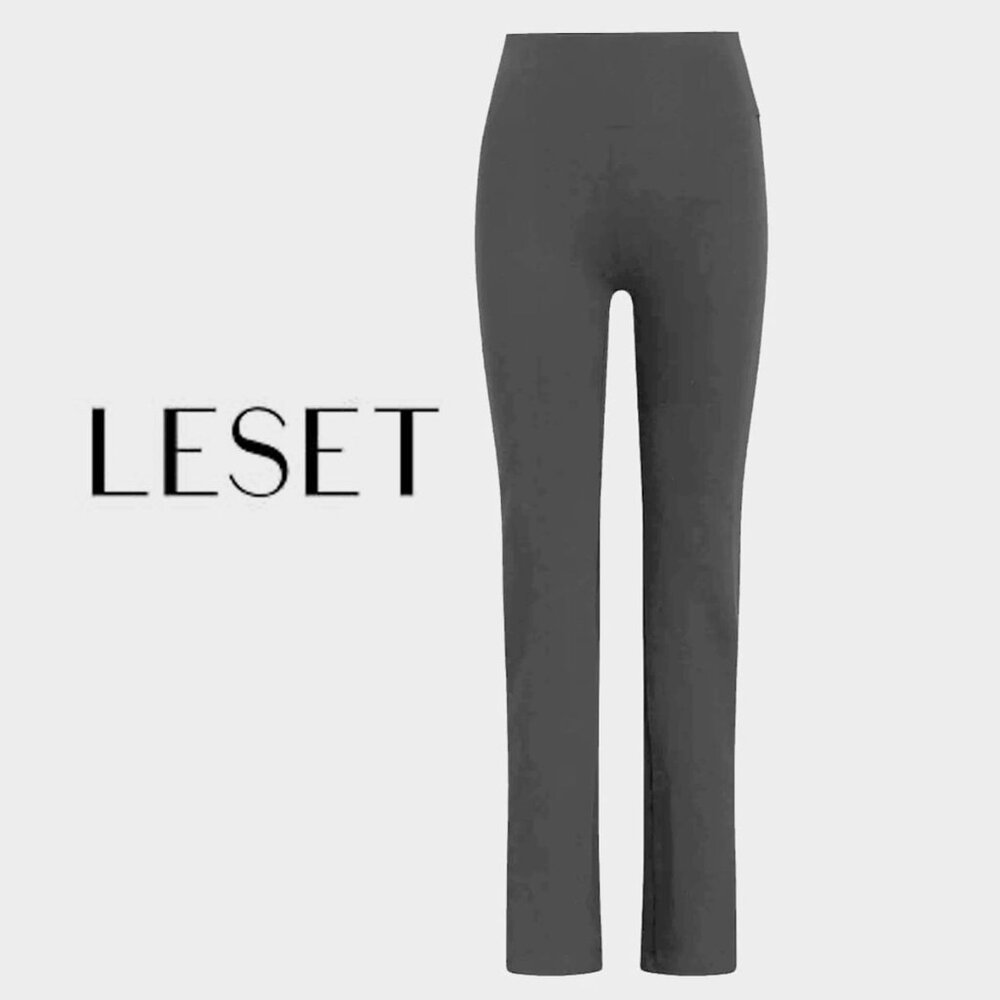TikTok Viral Leset Rio High Waist Straight stretch pants, charcoal, M